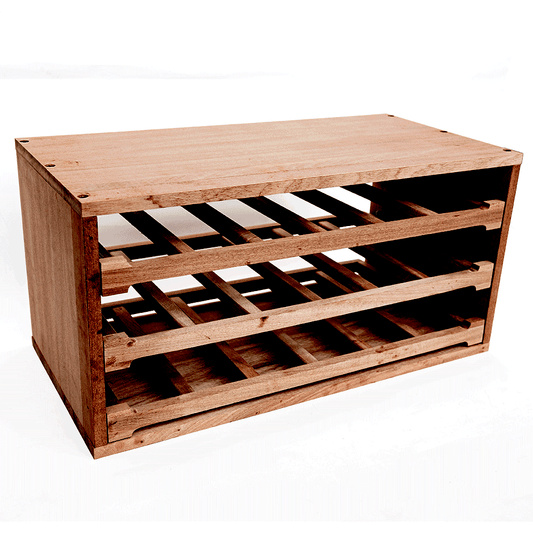18 Bottles Sapele Shelves Wine Rack - Wine Rack Store