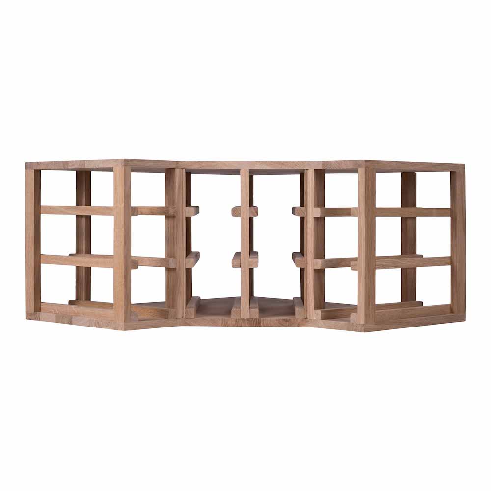12 bottle Oak Corner Wine Rack - Wine Rack Store