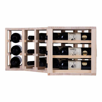 12 bottle Oak Corner Wine Rack - Wine Rack Store
