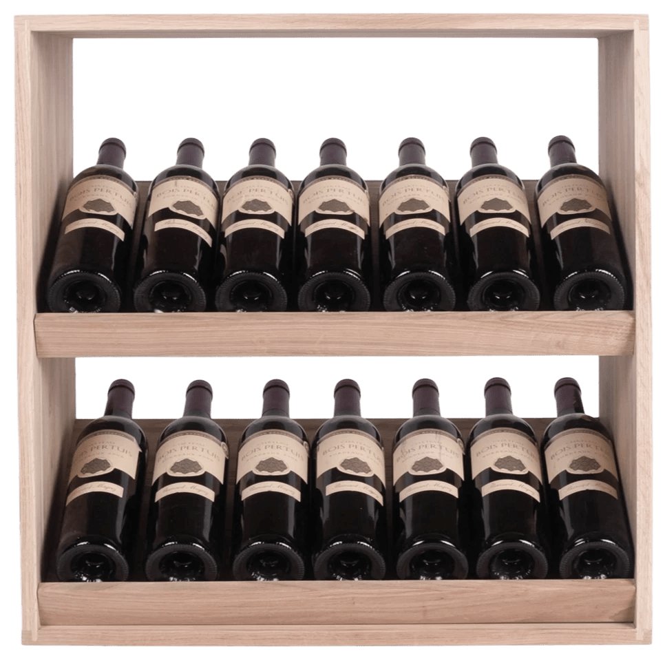 14 Bottles Solid Oak Display Wine Rack - Wine Rack Store