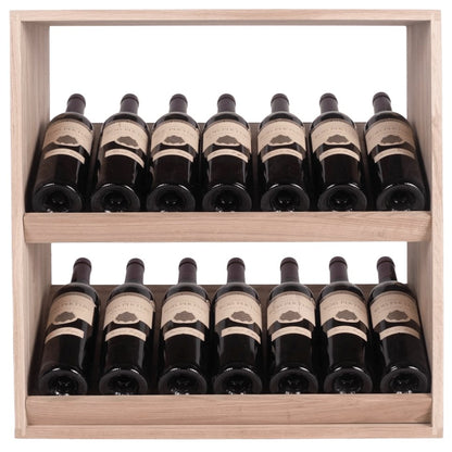 14 Bottles Solid Oak Display Wine Rack - Wine Rack Store