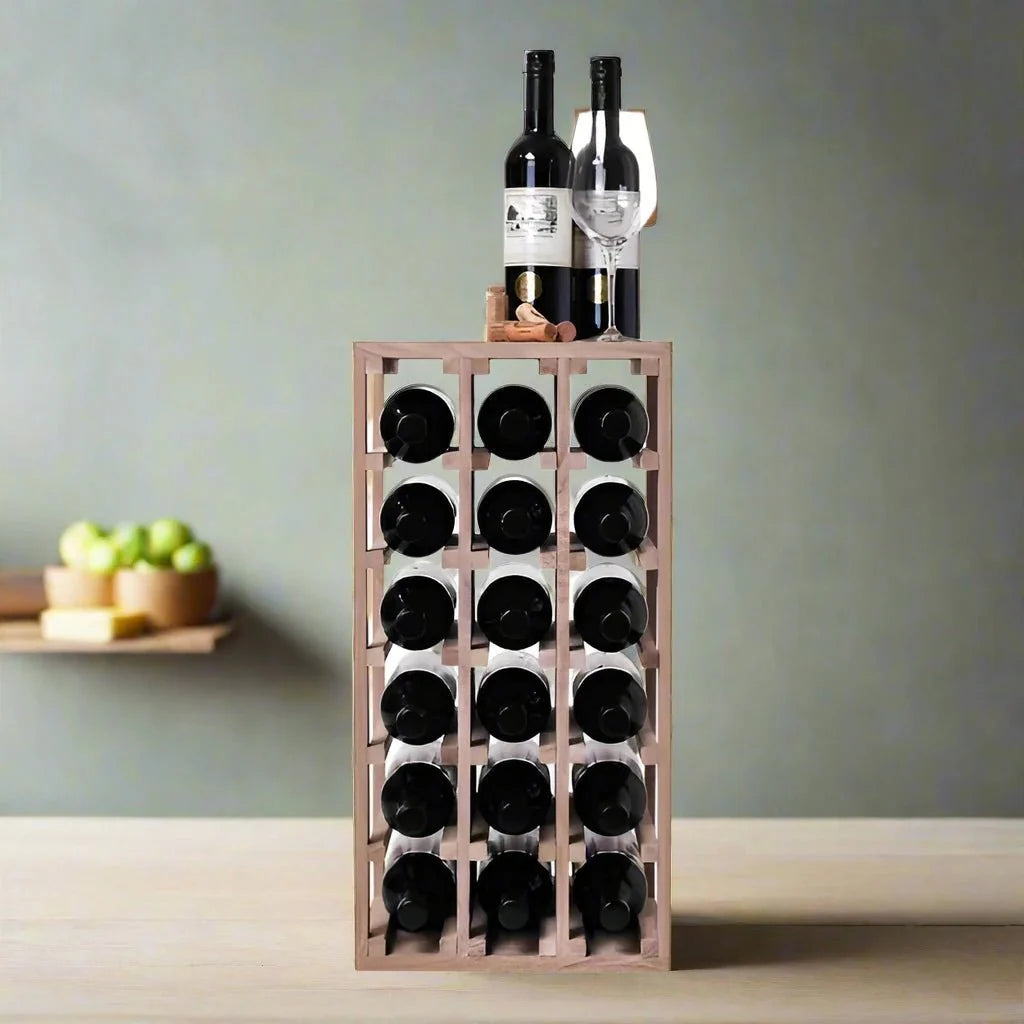 18 Bottles Oak Wine Rack - Wine Rack Store