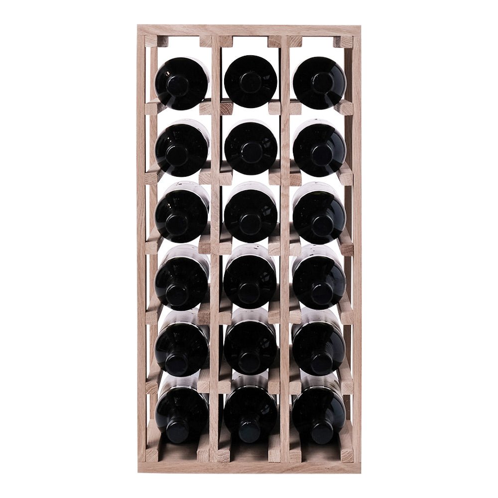 18 Bottles Oak Wine Rack - Wine Rack Store