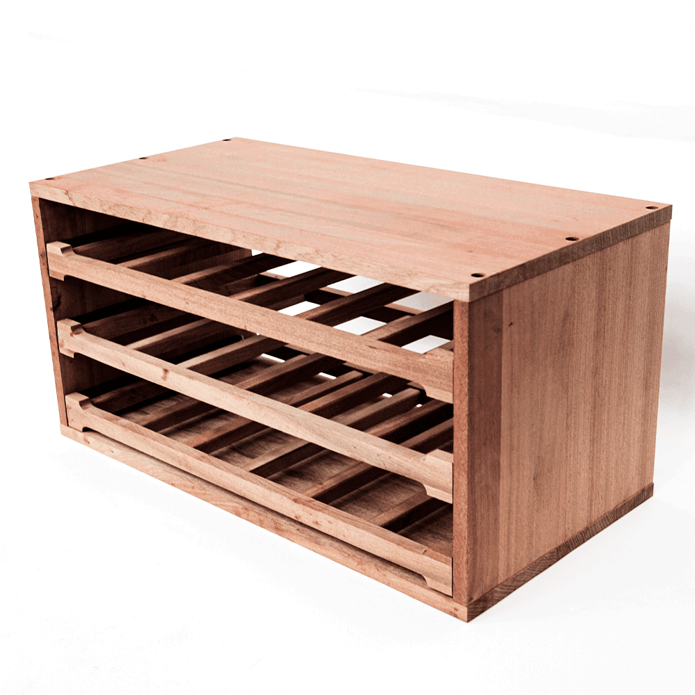18 Bottles Sapele Shelves Wine Rack - Wine Rack Store