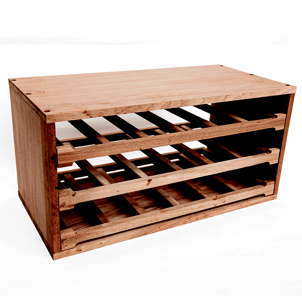 18 Bottles Sapele Shelves Wine Rack - Wine Rack Store