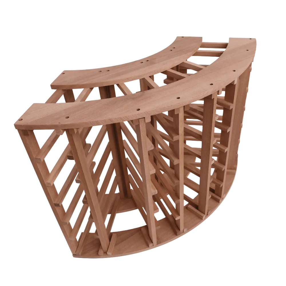 24 bottle Sapele Hardwood Corner Wine Rack - Wine Rack Store