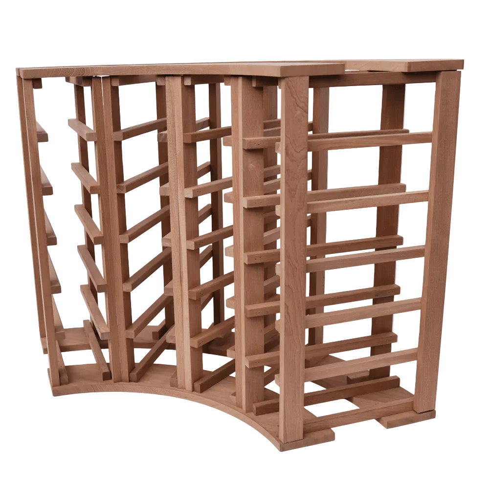 24 bottle Sapele Hardwood Corner Wine Rack - Wine Rack Store
