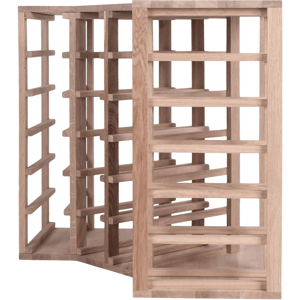 24 bottle Solid Oak Corner Wine Rack - Wine Rack Store