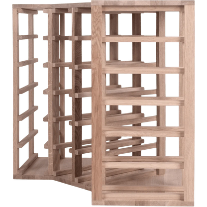 24 bottle Solid Oak Corner Wine Rack - Wine Rack Store
