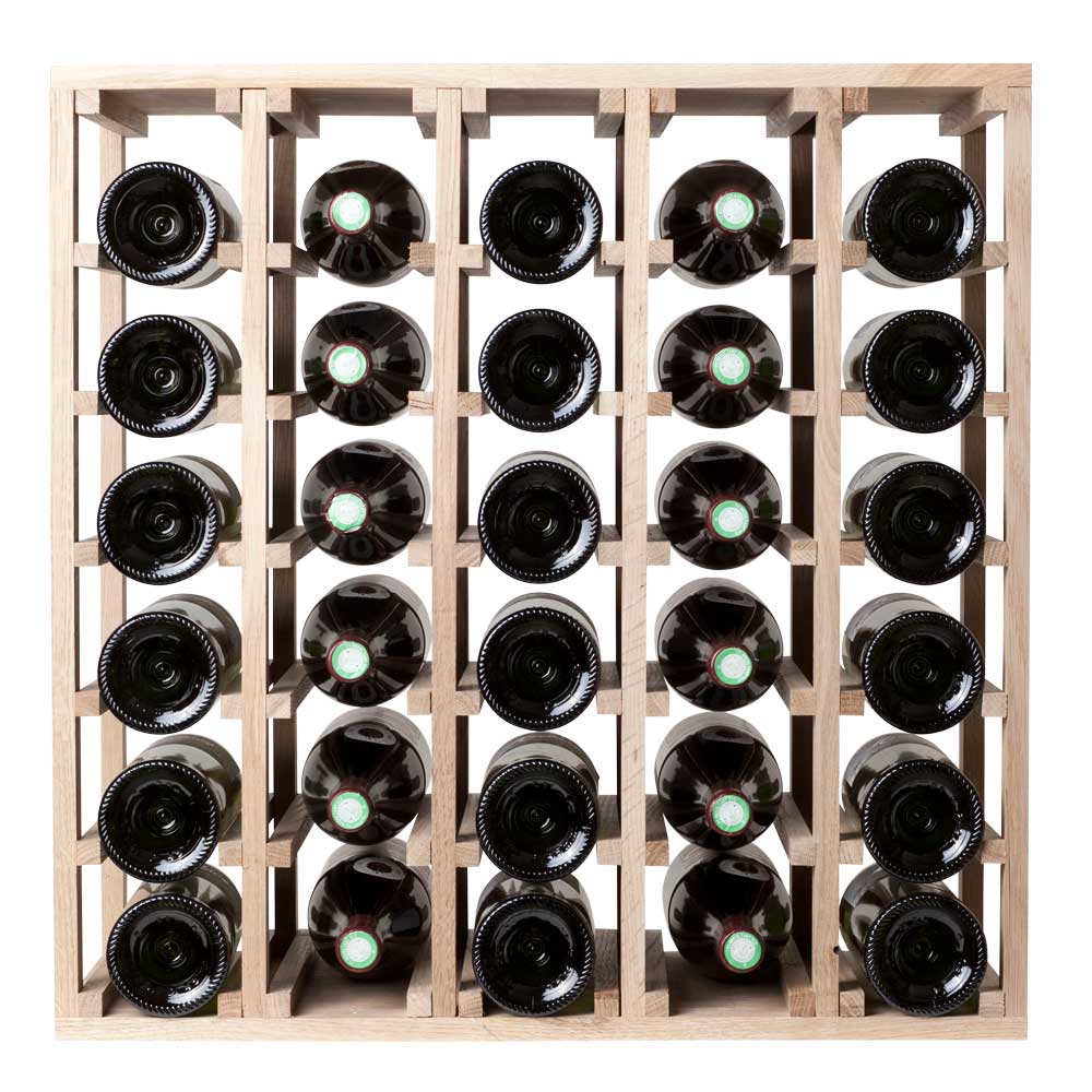 30 Bottles Solid Oak Cube Wine Rack - Wine Rack Store