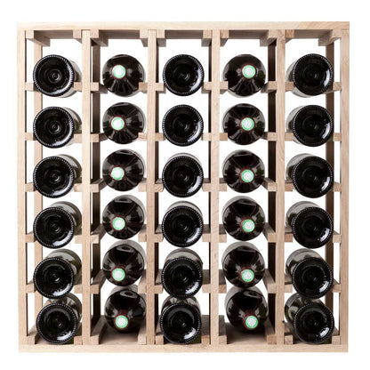 30 Bottles Solid Oak Cube Wine Rack - Wine Rack Store