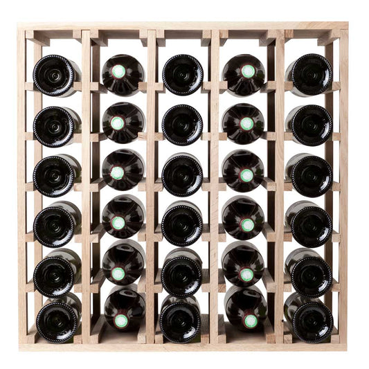 30 Bottles Solid Oak Cube Wine Rack - Wine Rack Store