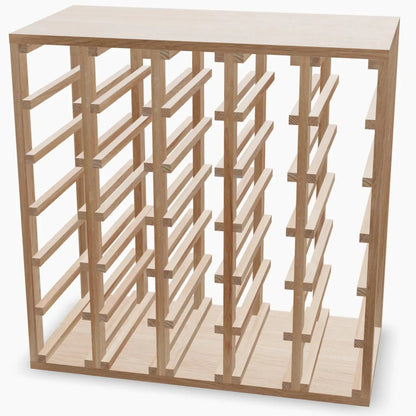 30 Bottles Solid Oak Cube Wine Rack - Wine Rack Store