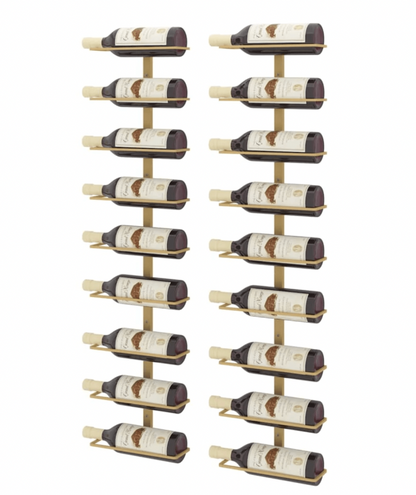 9 Bottles Wall Mounted Wine Rack | Gold | Wine Rack Store