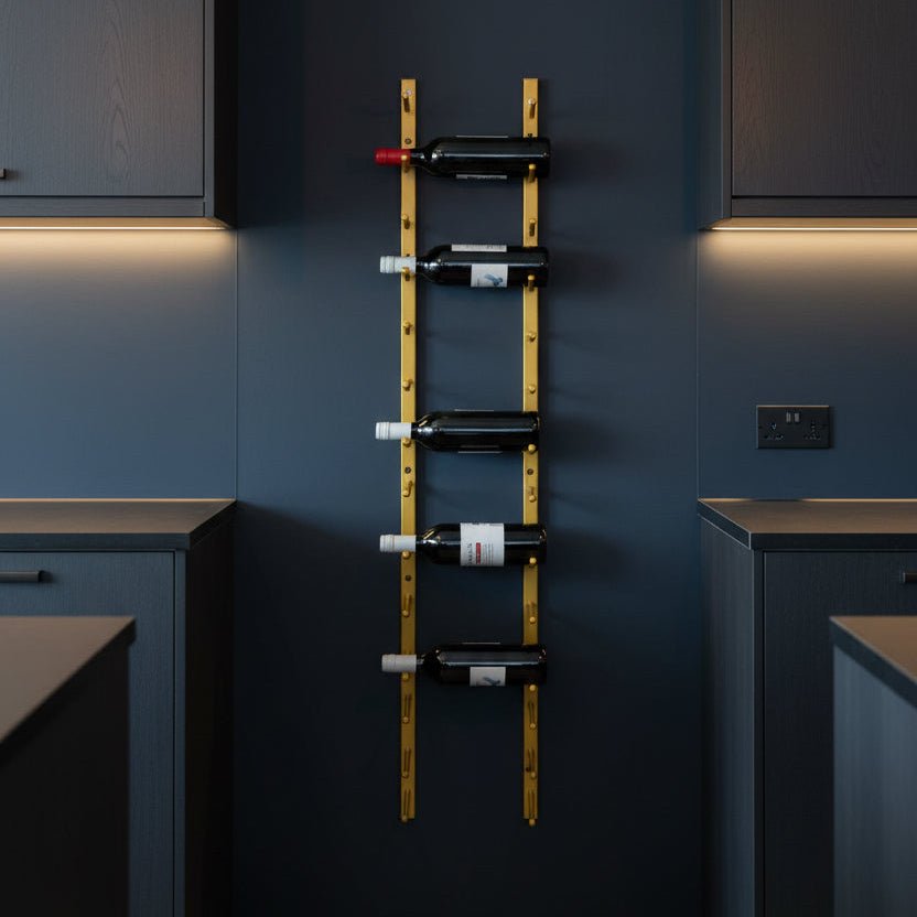 One Bottle Deep Wall Mounted Wine Rack | GOLD
