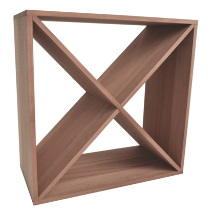 Sapele Hardwood X Module Cube Wine Rack - Wine Rack Store