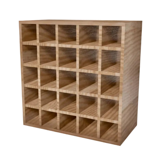 Solid Oak 25 Bottles Cube Wine Rack - Wine Rack Store