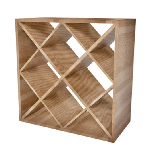 Solid Oak Diamond Cube 30 Bottles Wine Rack - Wine Rack Store