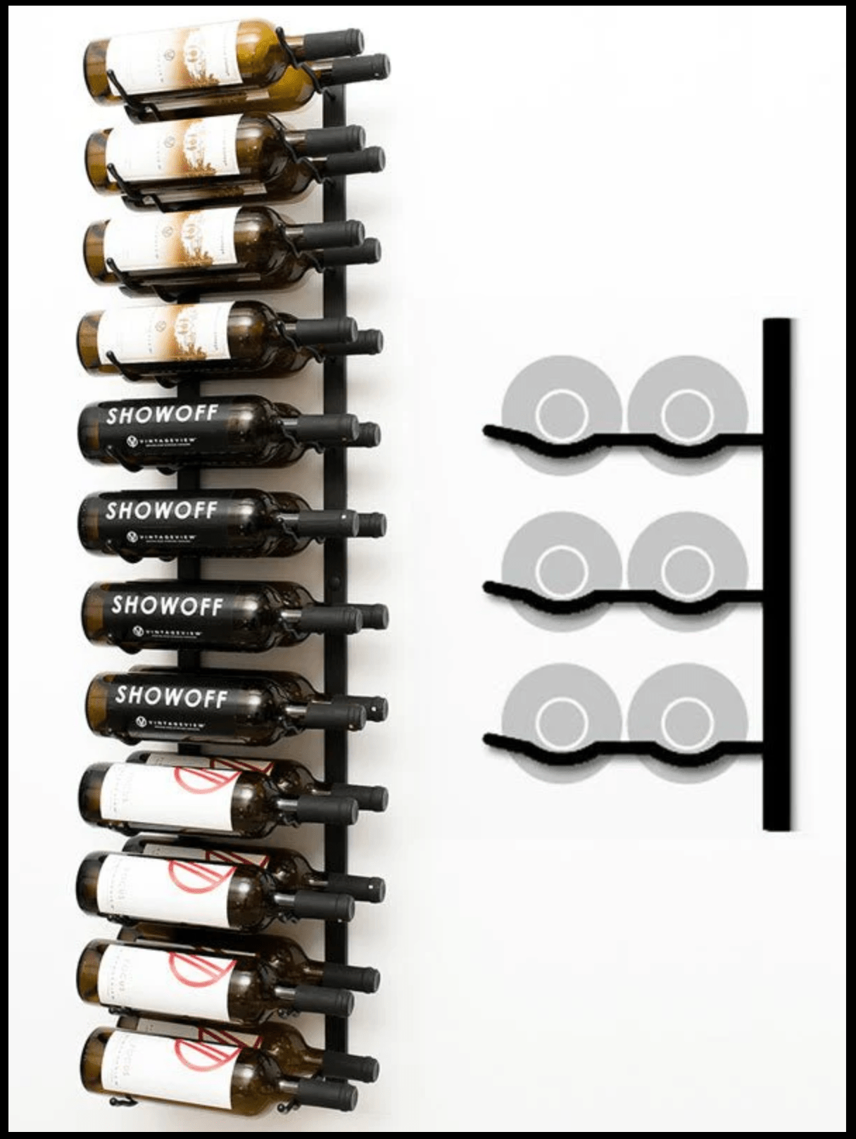 Two Bottle Deep Wall Mounted Wine Rack - Wine Rack Store